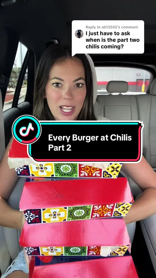 Chili's Grill & Bar in Tampa showing burger, cheeseburger, food review, video by eatdrinkbemandy on TikTok