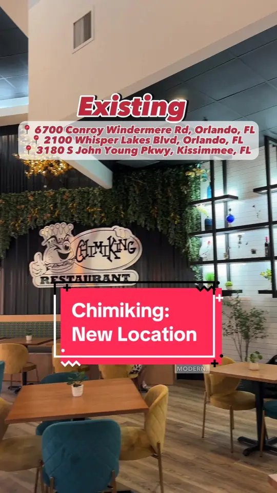 Chimiking Restaurant | Kissimmee in Kissimmee showing restaurant, visit, modern interior, food review, video by letstrythisconchanti on TikTok