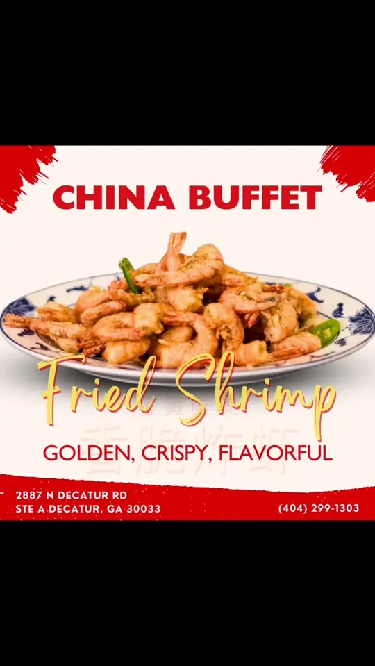 China Buffet in Decatur showing food, fried shrimp, video by chinabuffetdecatur on TikTok