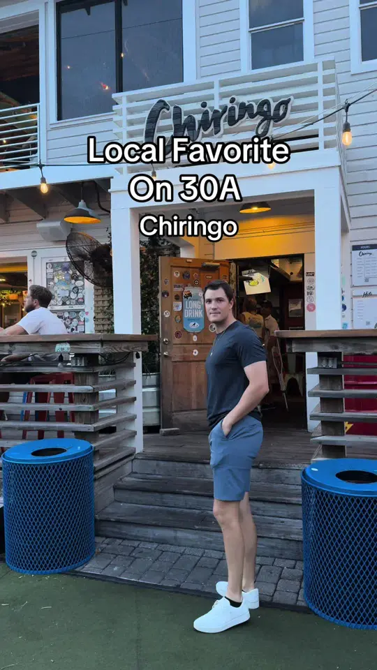Chiringo in Santa Rosa Beach showing tacos, patio cats, atmosphere, video by 30atodestinfl on TikTok