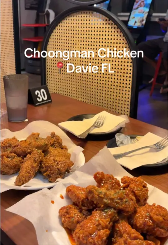 Choong Man Chicken Davie - Korean Fried Chicken in Davie showing food, garlic soy chicken, video by thetastetesttraveler on TikTok