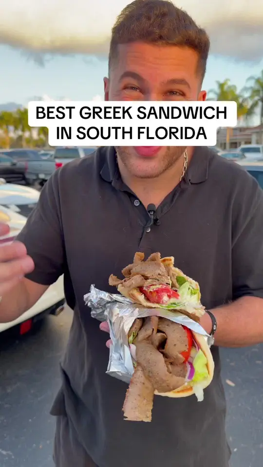 Chris Taverna in Boynton Beach showing food, gyro, greekfood, mediterraneanfood, lamb, video by mikeiseating on TikTok