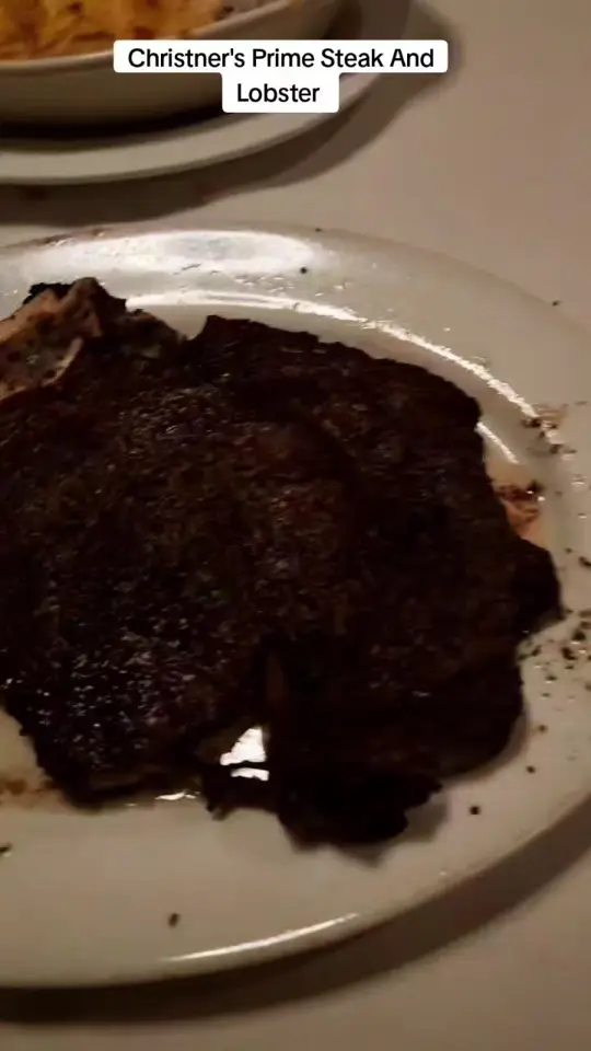 Christner's Prime Steak & Lobster in Orlando showing review, beef wellington, ribeye, lobster, video by feedmechronicole on TikTok