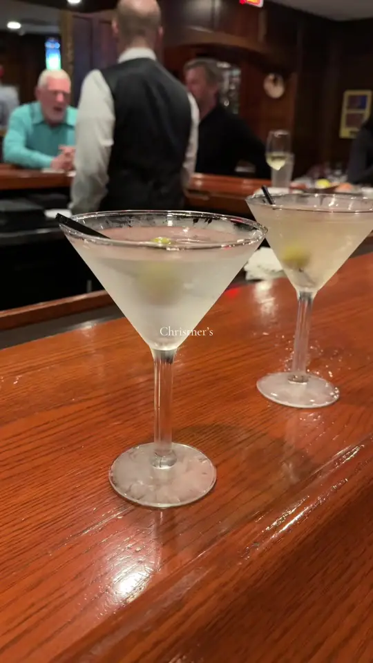 Christner's Prime Steak & Lobster in Orlando showing review, visit, steak, martini, blue cheese olives, orange cake, video by hilaryheartstravel on TikTok