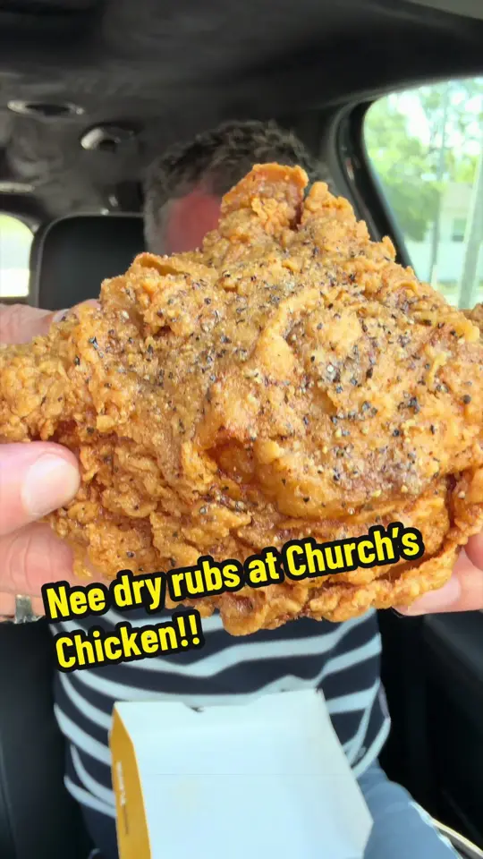 Church's Texas Chicken in Tampa showing food, hot honey lemon pepper fried chicken, video by foodiejustice on TikTok