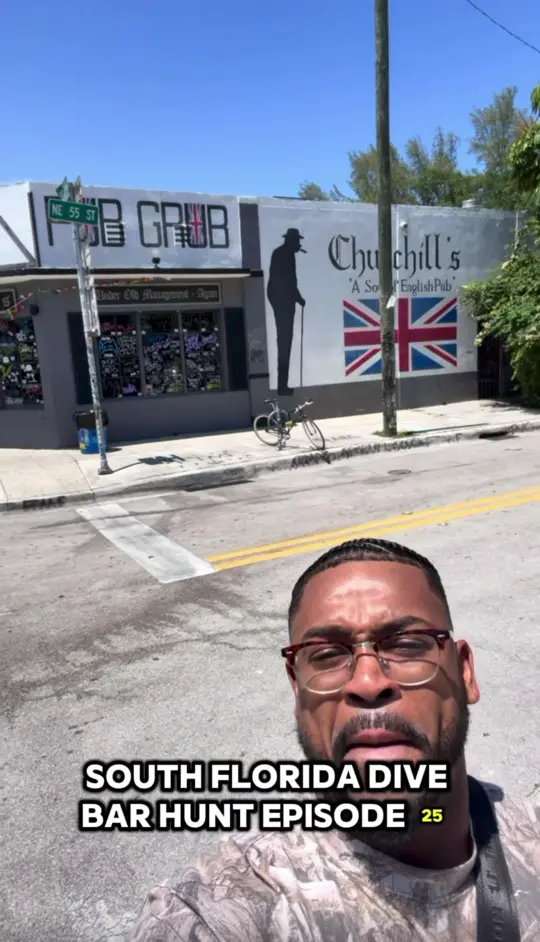 Churchill's Pub in Miami showing review, visit, video by thedivefather on TikTok