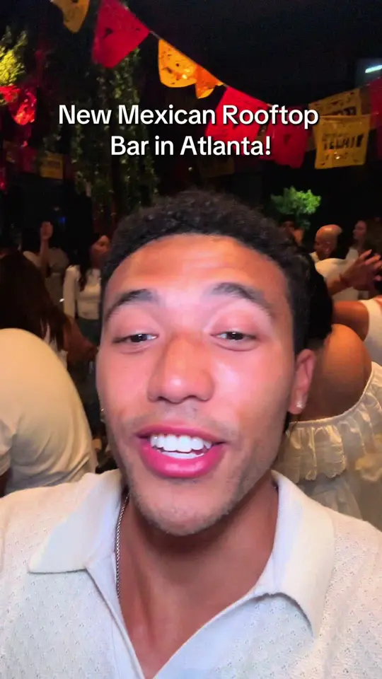 Cinco Mexican Cantina in Cumming showing rooftop bar, mexican food, margaritas, live dj, drinks, video by cj_explore on TikTok