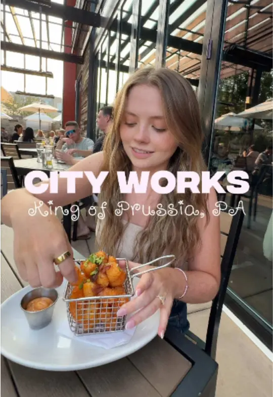 City Works Eatery And Pour House in Lake Buena Vista showing french fries, ranch dressing, video by sarahashtonh on TikTok