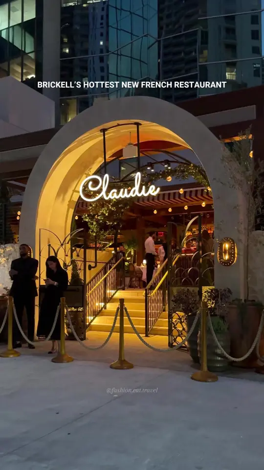 Claudie in Miami showing restaurant visit, ambiance, menu, south of french cuisine, brickell dining, video by fashion.eat.travel on TikTok