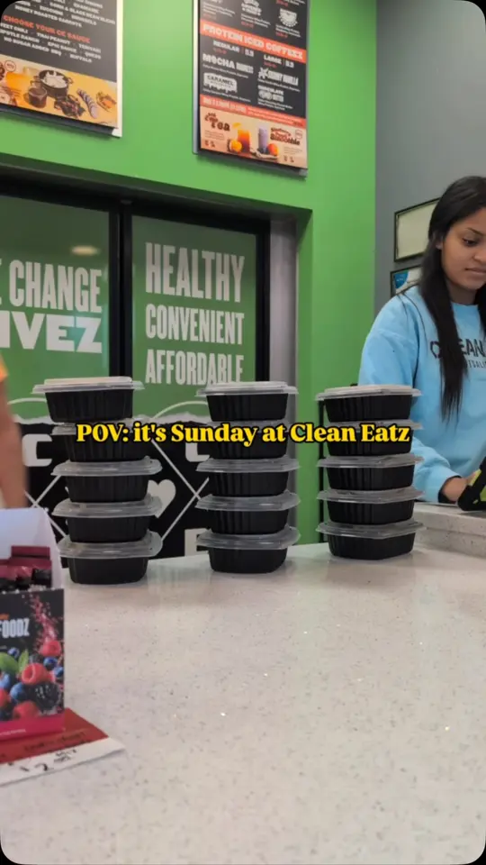 Clean Eatz in Sandy Springs showing meal plan pickup, healthy eating, meal prep, video by Clean Eatz on Facebook