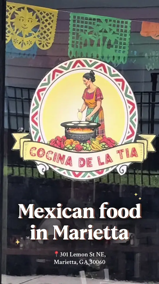 Cocina De La Tia in Marietta showing mexican food, tacos, video by hiimdaira on TikTok