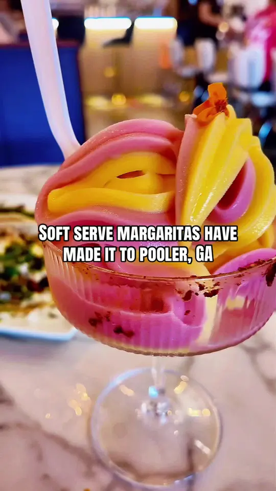 Cocina Mexican Restaurant in Pooler showing drink, soft serve margarita, video by _taylornycole on TikTok