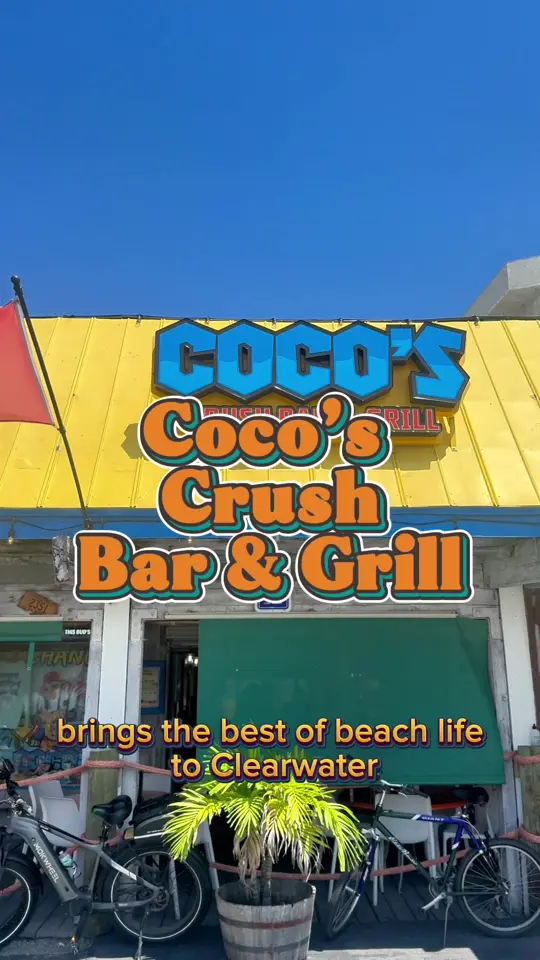Coco's Crush Bar And Grill - Indian Rocks Beach in Indian Rocks Beach showing restaurant visit, food, chicken wings, crab cakes, drinks, orange crush, video by eatlocalflorida on TikTok