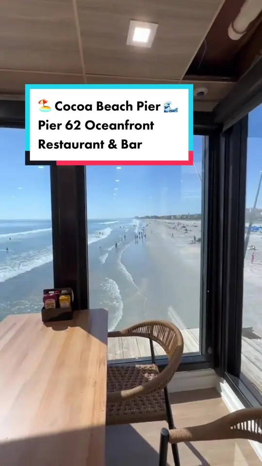 Pier 62 Oceanfront Restaurant & Bar in Cocoa Beach showing restaurant opening, bar, video by cocoabeachpier on TikTok