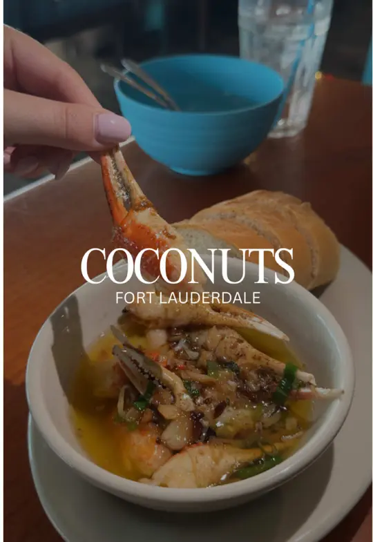 Coconuts in Fort Lauderdale showing seafood, sunday brunch, views, video by cityeatswithtwo on TikTok