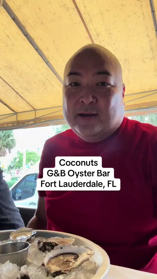 Coconuts in Fort Lauderdale showing seafood, oysters, food review, video by tonycufoodtravel on TikTok