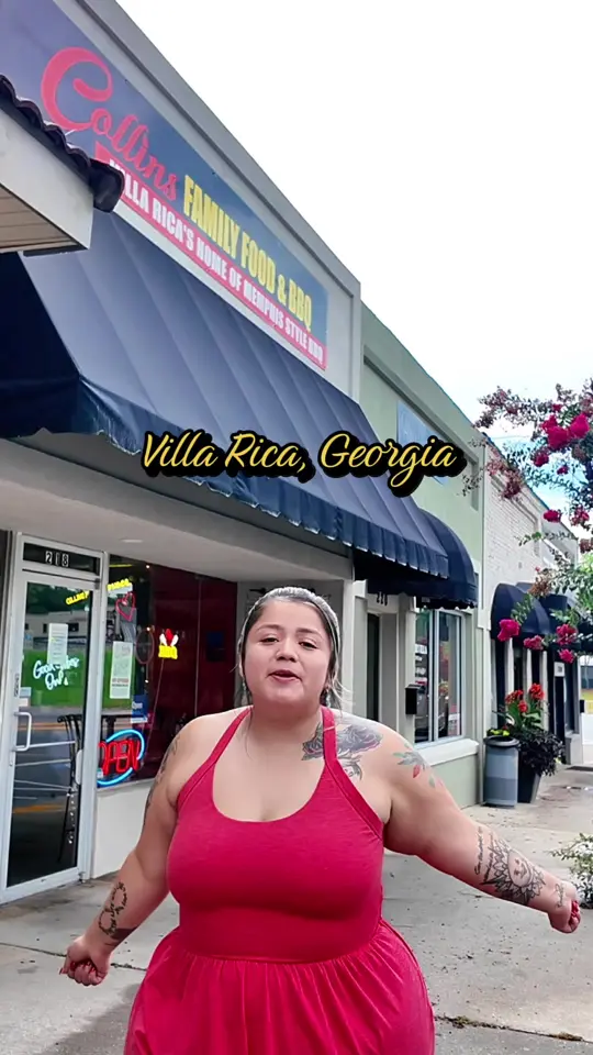 Collins Family Food and BBQ in Villa Rica showing smoked meat, seasoned food, video by ratedbyhazyyy_ on TikTok