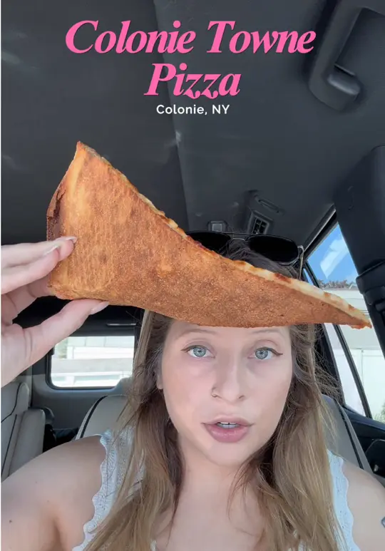 Colonie Towne Pizza in Albany showing pizza, review, video by jacsilvs on TikTok