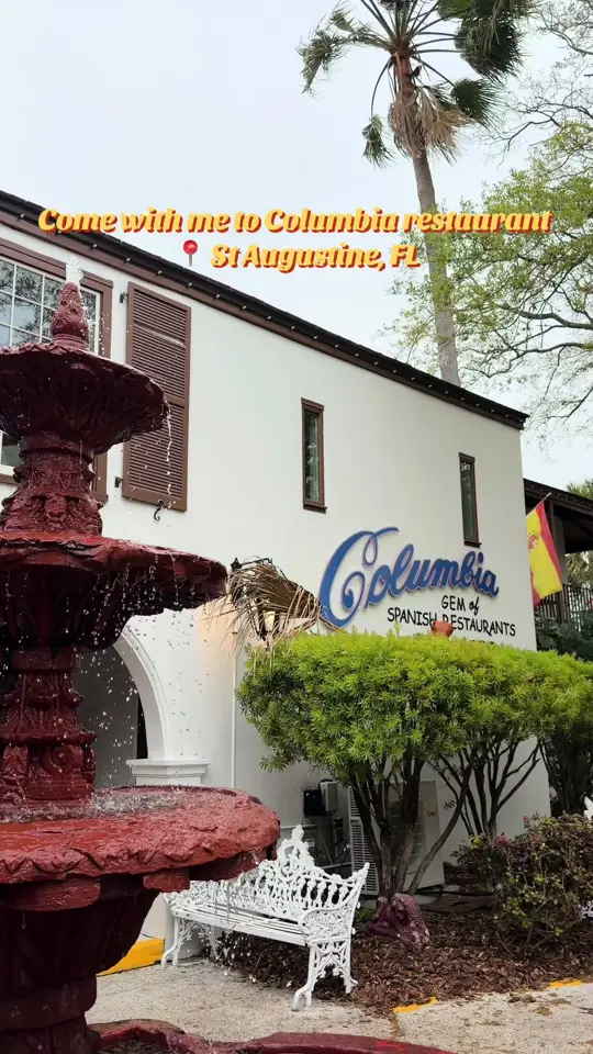 Columbia Restaurant in St. Augustine showing visit, spanish/cuban cuisine, mojito pitcher, video by awaywithaliandalex on TikTok