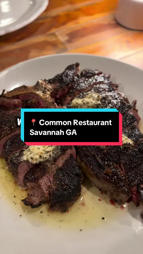 Common Restaurant in Savannah showing review, steak, fresh pasta, sourdough, mocktails, atmosphere, video by travelingwithcva on TikTok