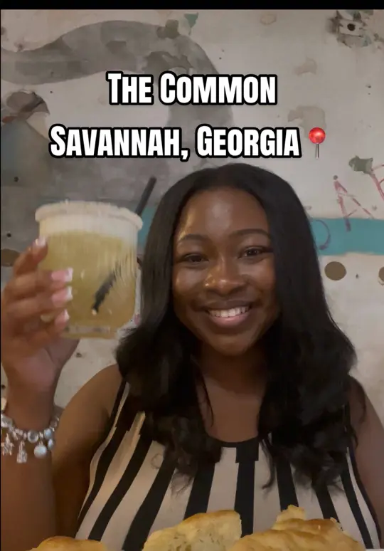 Common Thread in Savannah showing food, short rib ravioli; drink, lucky club cocktail; service; in-house pasta, bread, desserts, crackers, video by kayyyjonelle on TikTok