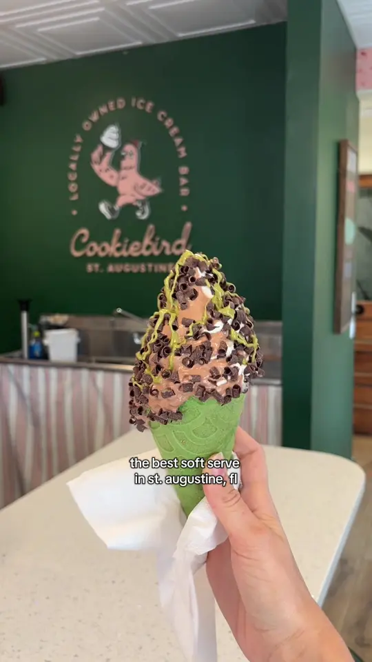  in Florida showing softserve, matcha cone, video by augustnevada on TikTok