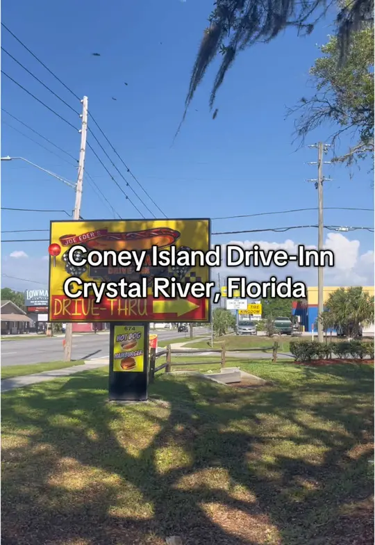Coney Island Crystal River in Crystal River showing hot dogs, retro vibes, video by izyeatz on TikTok