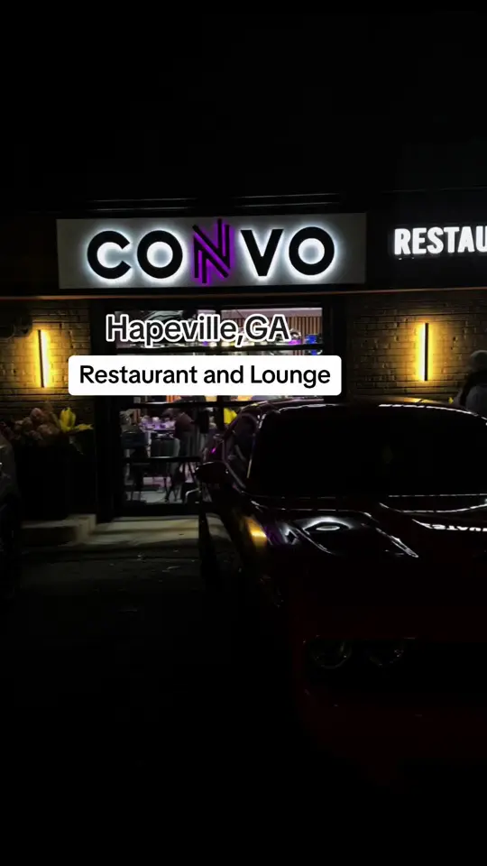 CONVO Restaurant and Cocktail in Hapeville showing restaurant visit, lounge atmosphere, food, drinks, hookah, video by contentbyerin on TikTok