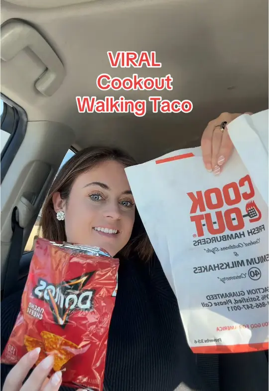 Cook Out in Dalton showing food, walking taco, video by sarahmargareteats on TikTok