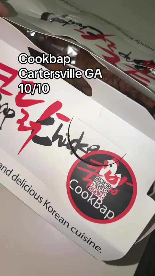 CookBap Korean Restaurant in Cartersville showing review, korean fried chicken, video by kyleekreator on TikTok