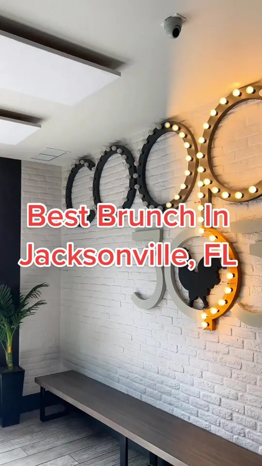 Coop 303 in Jacksonville showing brunch, chicken and waffles, bloody mary, mimosa, video by inoahguy904 on TikTok