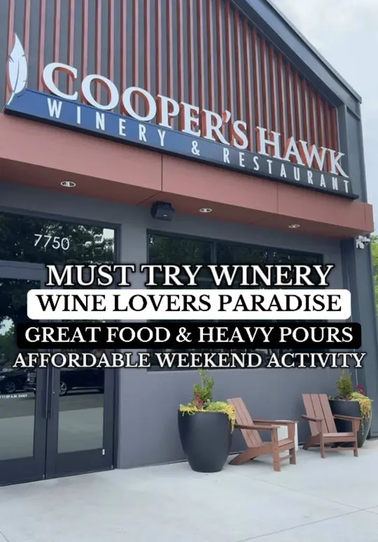 Cooper’s Hawk Winery & Restaurant - Big Island Drive in Jacksonville showing wine tasting, dining, atmosphere, membership, video by oso_feisty5 on TikTok