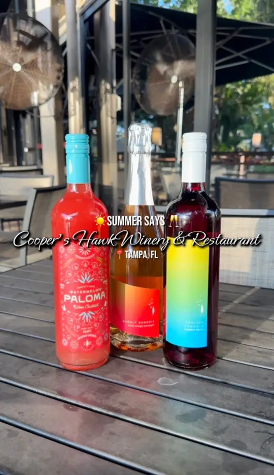 Cooper’s Hawk Winery & Restaurant in Tampa showing seasonal wines, menu additions, video by Kaylan Marie on Facebook