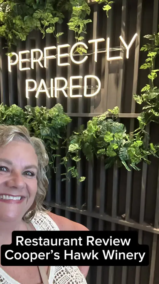 Cooper’s Hawk Winery & Restaurant in Alpharetta showing restaurant review, wedge salad, mahi, wine, appetizers, video by chicagogirlsouthernworld on TikTok