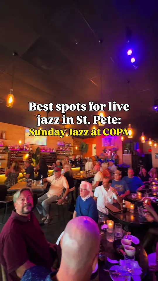 COPA in St. Petersburg showing live music, jazz, venue visit, video by ilovetheburgstpete on TikTok