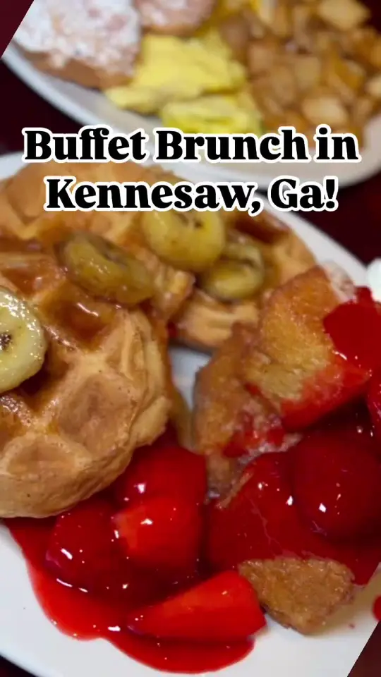 Copeland's of New Orleans in Kennesaw showing buffet brunch, restaurant visit, video by atlantafoodguy on TikTok