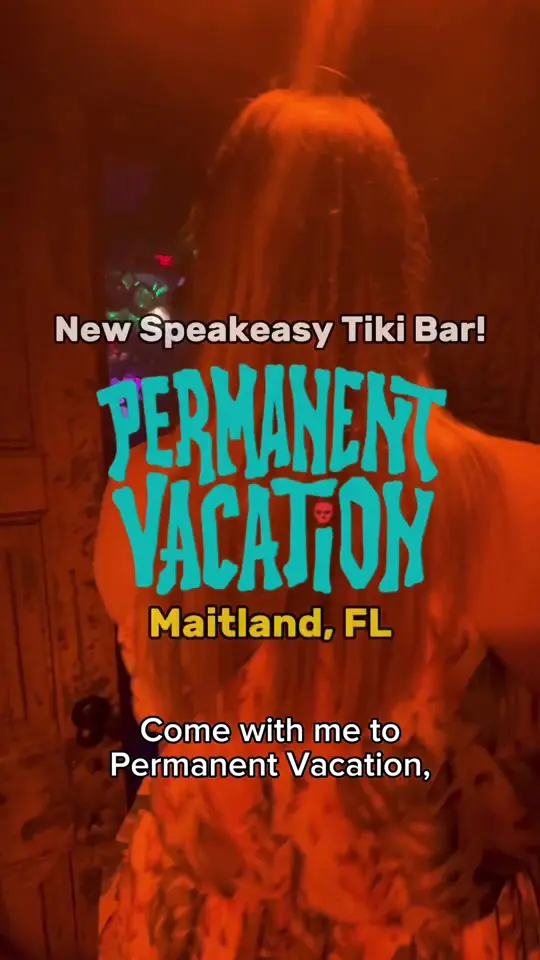 Copper Rocket in Maitland showing tiki bar, tropical drinks, special effects, mural, speakeasy, video by sunshineandkeylimeblog on TikTok
