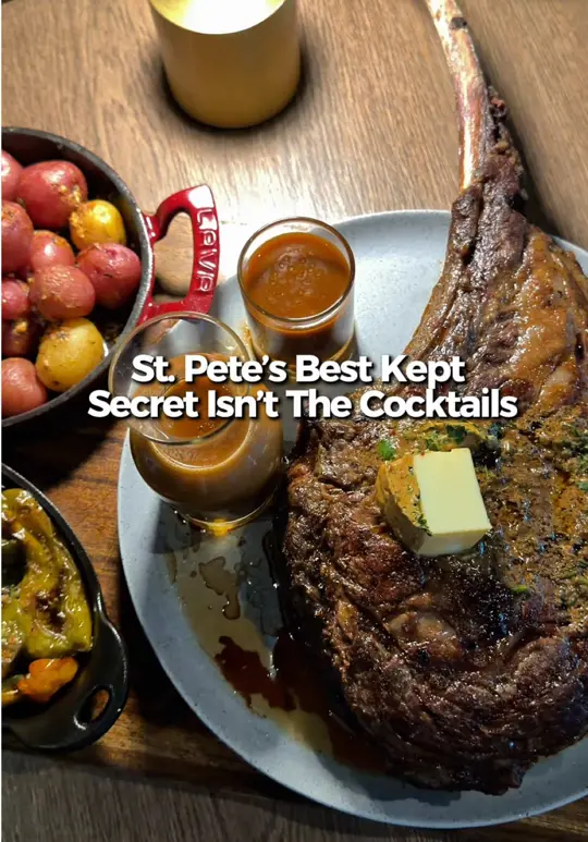Copper Shaker St Petersburg in Florida showing food, tomato burrata, food, loaded truffle fries, food, colombian chorizo sandwich, video by eatlocalflorida on TikTok