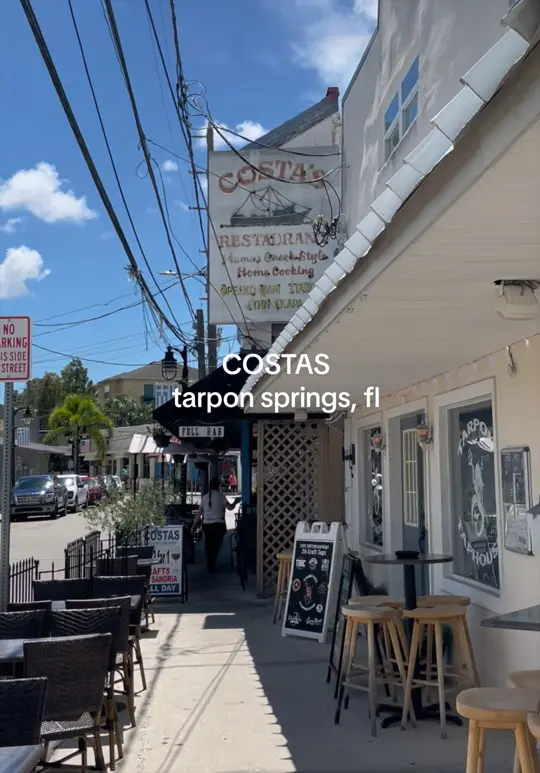 Costas Restaurant in Tarpon Springs showing review, visit, video by letsgoplacestogetherok on TikTok