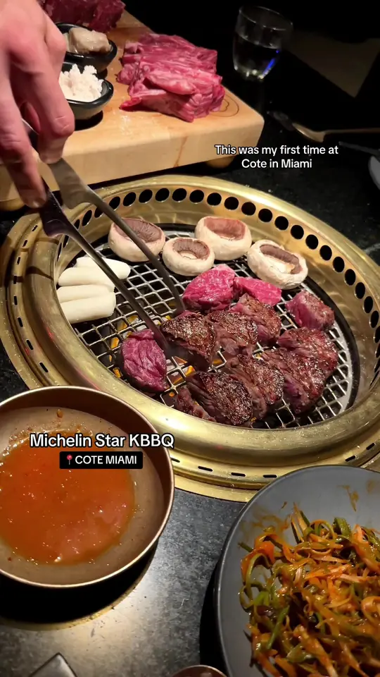 Cote Miami in Miami showing review, visit, korean steakhouse, beef, banchan, cocktails, video by livingwithlananh on TikTok