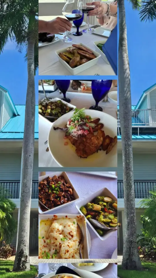 Courtside Steakhouse in Fort Myers showing delicious dining, video by marriottsanibelha on TikTok