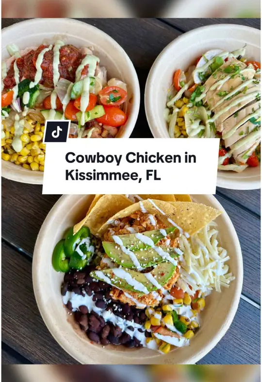 Cowboy Chicken in Kissimmee showing food, bolero bowls, campfire bowl, video by christinainitalia on TikTok