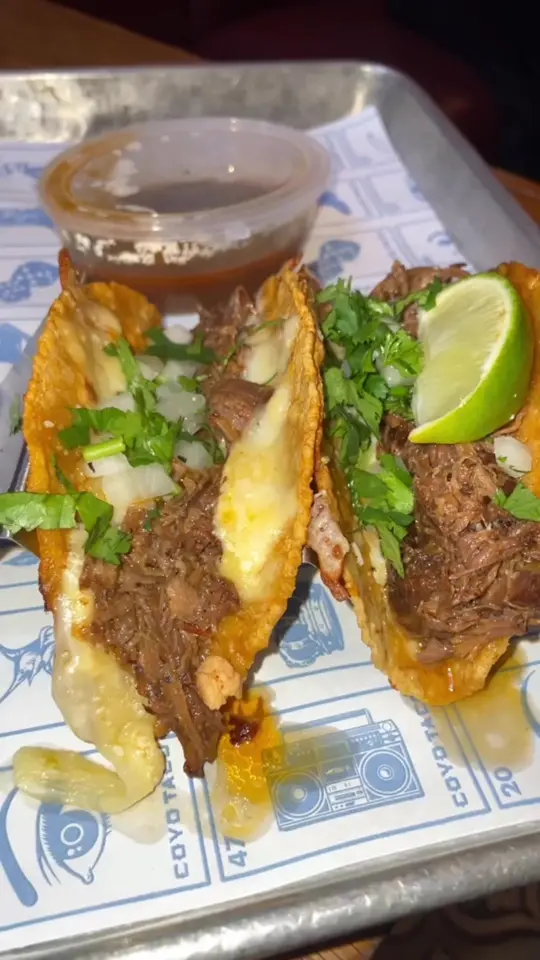 Coyo Taco Wynwood in Miami showing tacos, birria tacos, margaritas, video by lazzieduhh on TikTok
