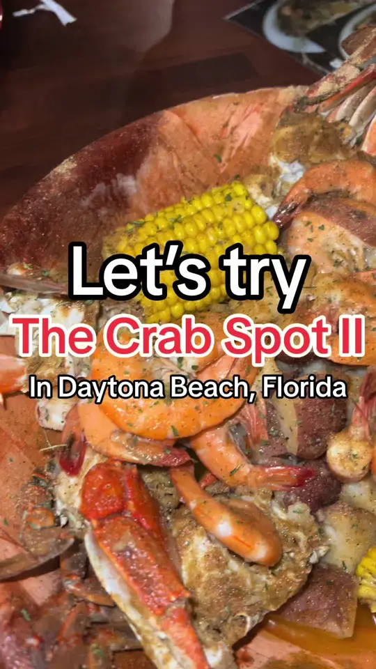 Crab Stop Ii in Daytona Beach showing visit, seafood, video by diashahenley on TikTok