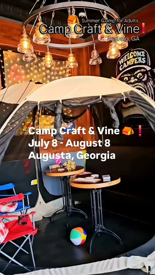Craft & Vine in Augusta showing pop-up event, camp-themed dishes, cocktails, desserts, video by Dating CSRA on Facebook