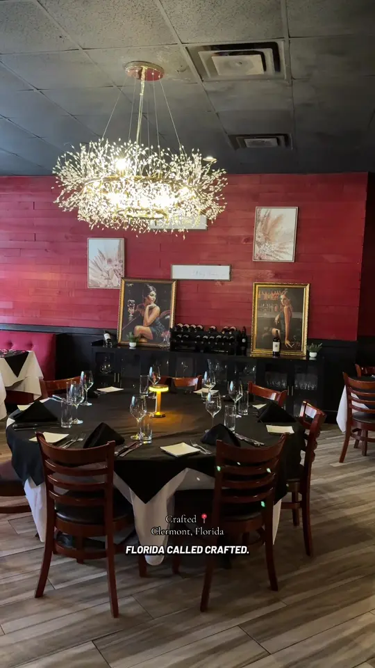 Crafted - Steakhouse in Clermont showing bar, steakhouse, speakeasy, video by travelteedee on TikTok