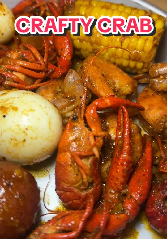 Crafty Crab in Melbourne showing seafood boil, crawfish, video by ambersplate_ on TikTok