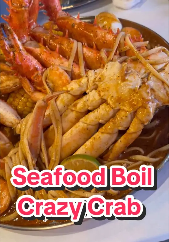 Crazy Crab Stockbridge in Stockbridge showing review, seafood boil, snow crab, king crab, lobster, video by cooking_comedy_chaos on TikTok
