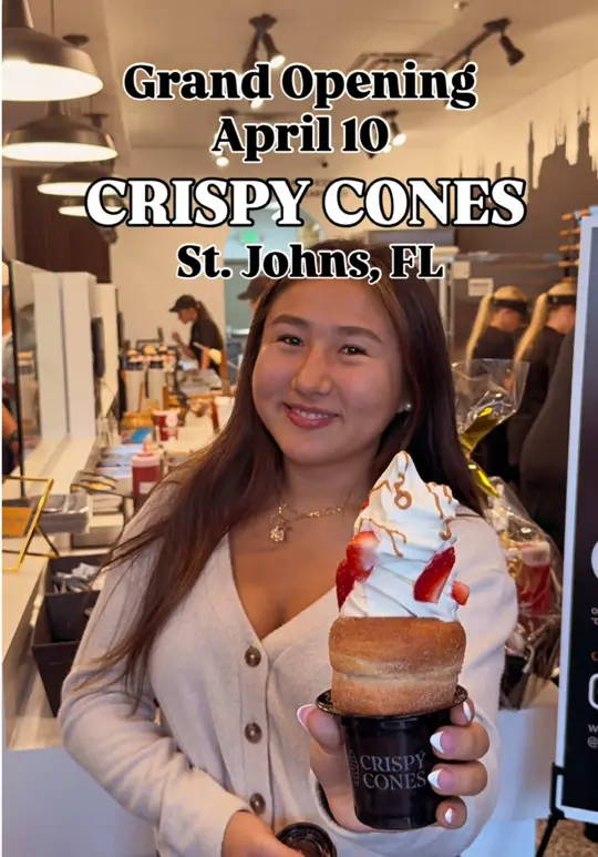 Crispy's in Jacksonville showing soft serve ice cream, restaurant visit, video by miholovestoeat on TikTok