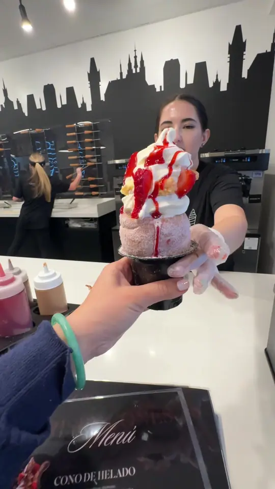 Crispy's in Jacksonville showing dessert, soft serve, chimney cones, video by tagalongwithuss on TikTok